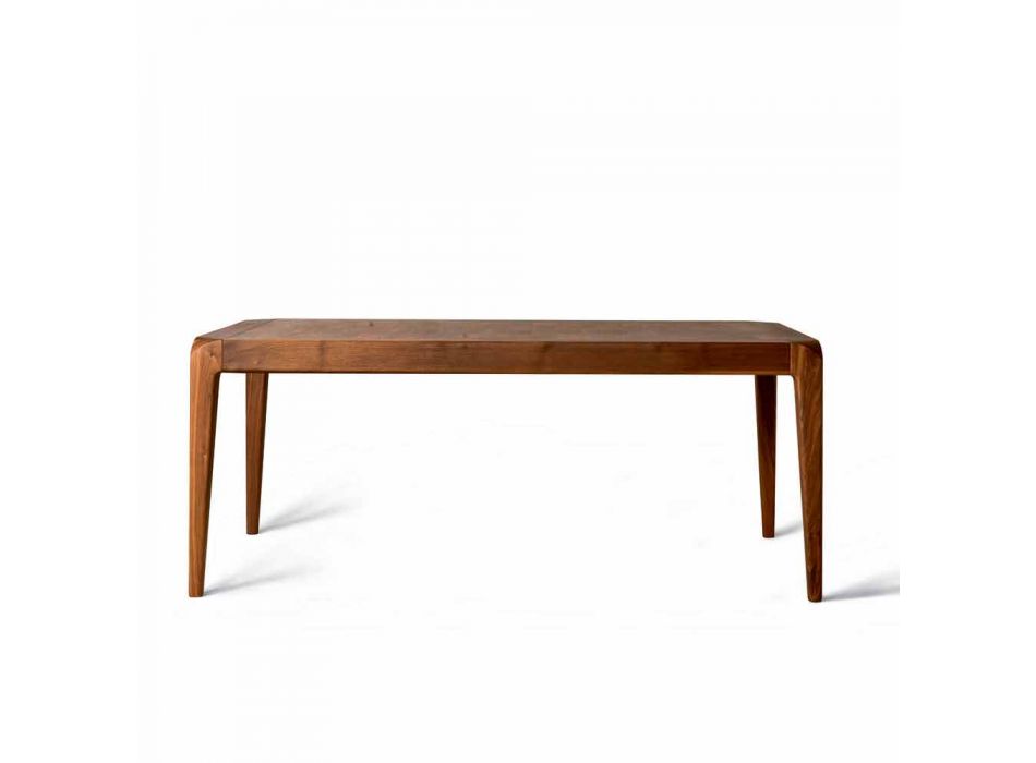 Tavolinë ngrënieje me zgjatje natyrale prej druri arre, dizajn modern Sanni Viadurini