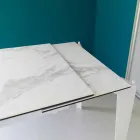 Tavolinë ngrënieje me xham-qeramikë e zgjatur, 120 / 170xP80 cm, Bino Viadurini