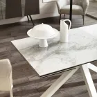 Tabela e ngrënies me xham-qeramikë e zgjatur, l.160 / 240xp.90 cm, Duhani Viadurini