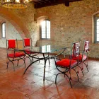 Tavolinë darke e punuar me dorë me majë qelqi prodhuar në Itali - Principe Viadurini