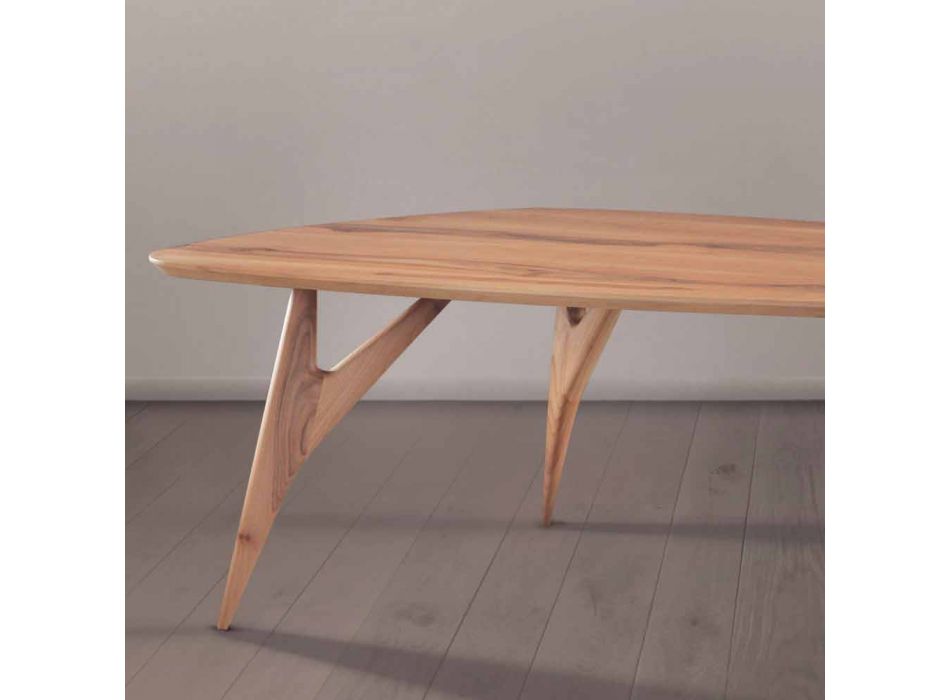 Tavolinë darke artizanale në dru të fortë arre prodhuar në Itali - Nocino Viadurini