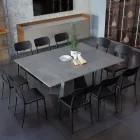 Tavolinë ngrënieje që zgjatet dhe zgjerohet në melaminë dhe metal - Devendra Viadurini