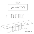 Tavoline ngrenie me baze dhe maja drejtkendeshe xhami Made in Italy - Thommy Viadurini