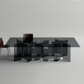 Tavoline ngrenie me baze dhe maja drejtkendeshe xhami Made in Italy - Thommy