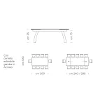 Tavolinë ngrënieje me majë qelqi të zgjatur Prodhuar në Itali - Antimo Viadurini