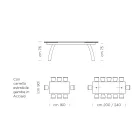 Tavolinë ngrënieje me majë qelqi të zgjatur Prodhuar në Itali - Antimo Viadurini