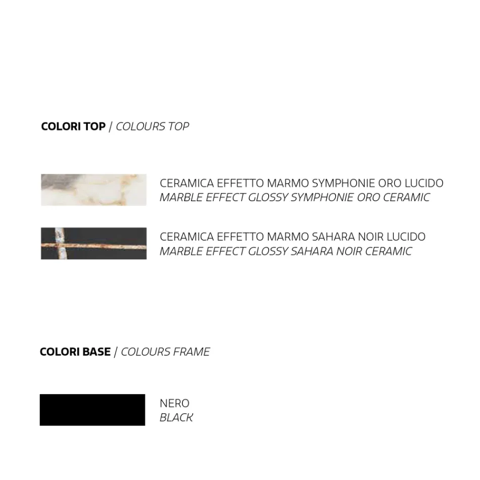 Tavoline ngrenie me Siper Qeramike me Efekt Mermeri Made in Italy - Mirco Viadurini