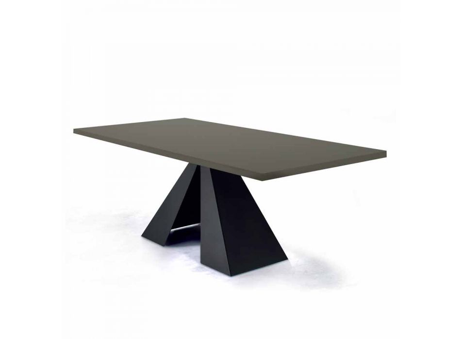 Tavolinë ngrënie me majë Fenix dhe bazë çeliku Prodhuar në Itali - Dalmat Viadurini