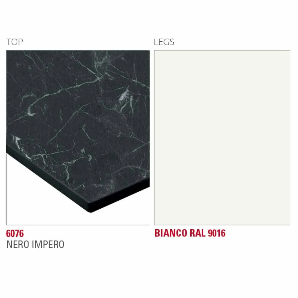 Tavolinë ngrënieje me majë Hpl dhe Bazë Metalike prodhuar në Itali - Aresto Viadurini