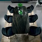 Tavolinë ngrënie me majë në fine Made in Italy Hypermerble - Settimmio Viadurini