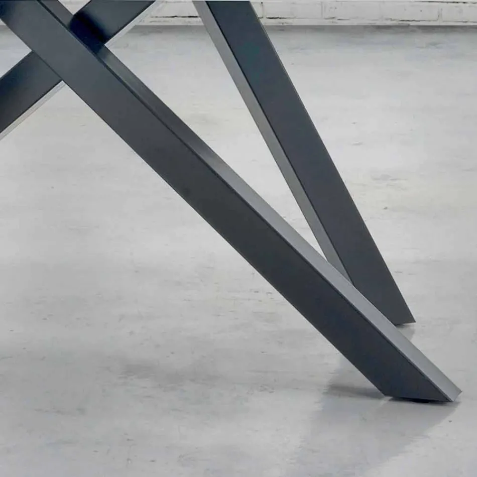 Tavolinë ngrënieje me majë druri të rimesuar Prodhuar në Itali - Settimmio Viadurini