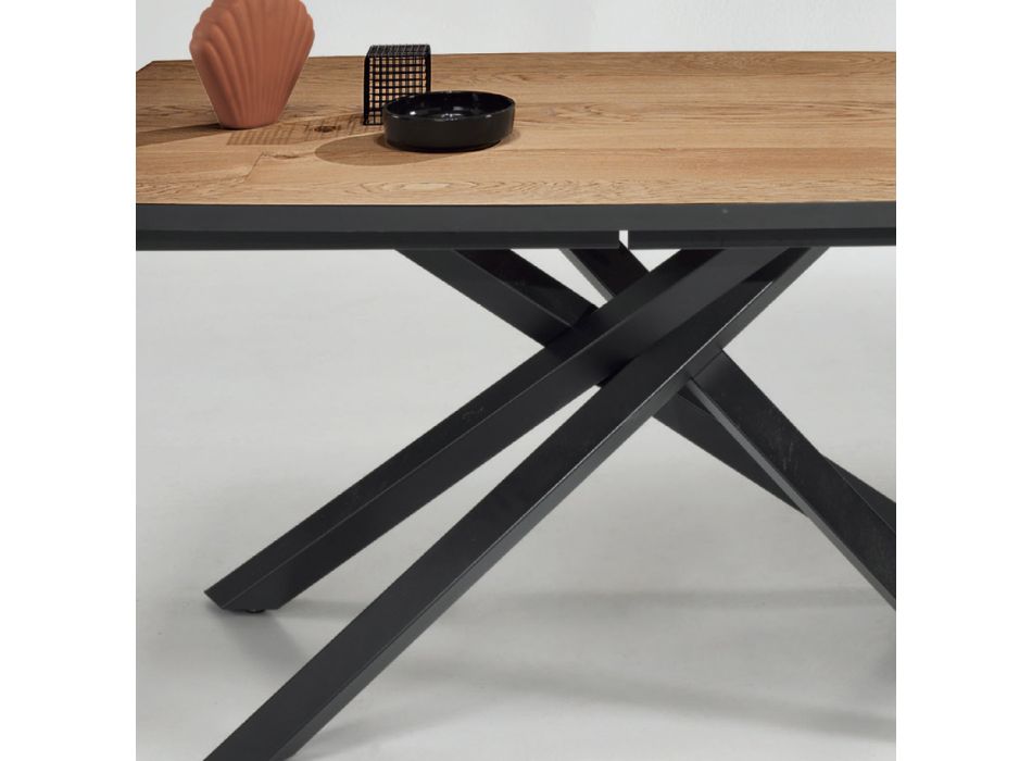 Tavolinë ngrënieje me majë të veshur me lisi Made in Italy - Antonino Viadurini