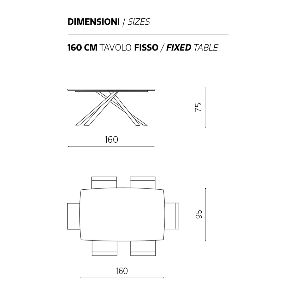 Tavolinë ngrënie me sipërme me rimeso lisi Made in Italy - Antonino Viadurini