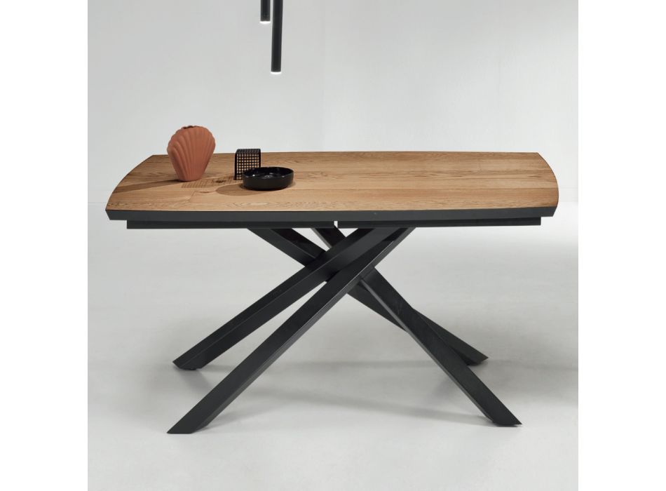 Tavolinë ngrënieje me majë të veshur me lisi Made in Italy - Antonino Viadurini