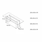 Tabela e darkës me majë xhami të tymosur dhe bazën metalike 4 Përmasat - Pikëz Viadurini