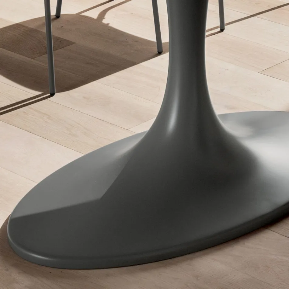 Tavolinë ngrënie cilësore me Made in Italy Top Xhami me llak - Brontolo Viadurini