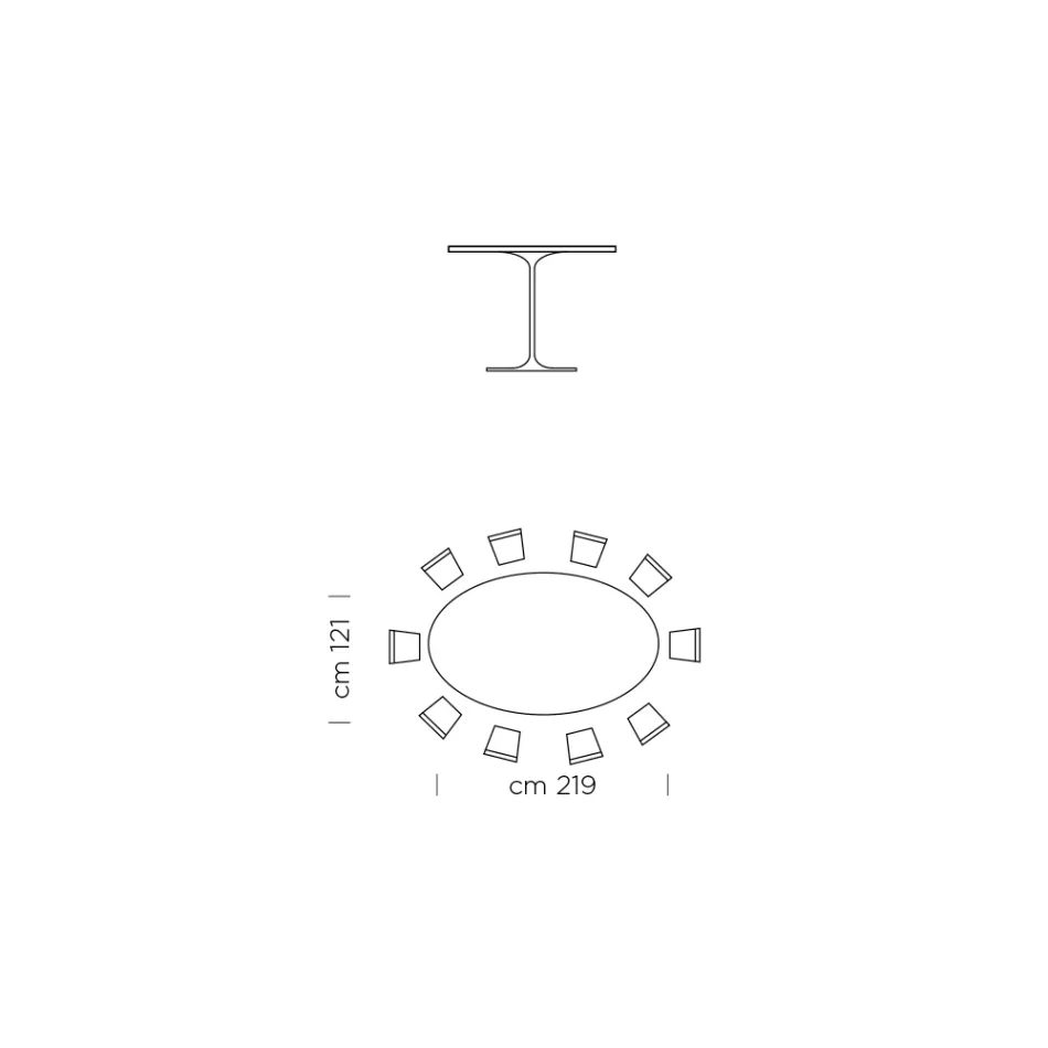 Tavolinë ngrënie me majë ovale me fasone Made in Italy - Dollarë Viadurini