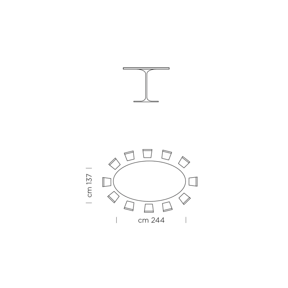Tavolinë ngrënie me majë ovale me fasone Made in Italy - Dollarë Viadurini