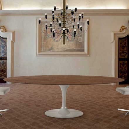 Tavolina për darkë me majë ovale të prodhuar në rimeso të çmuar në Itali - dollarë Viadurini