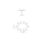 Tavolinë ngrënie me majë ovale në laminat HPL Prodhuar në Itali - Dollarë Viadurini