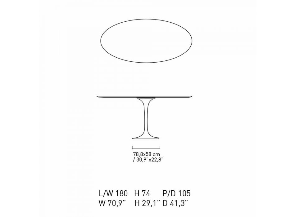 Tavolinë ngrënieje me mermer ovale të prodhuar në Itali - E shkëlqyeshme Viadurini