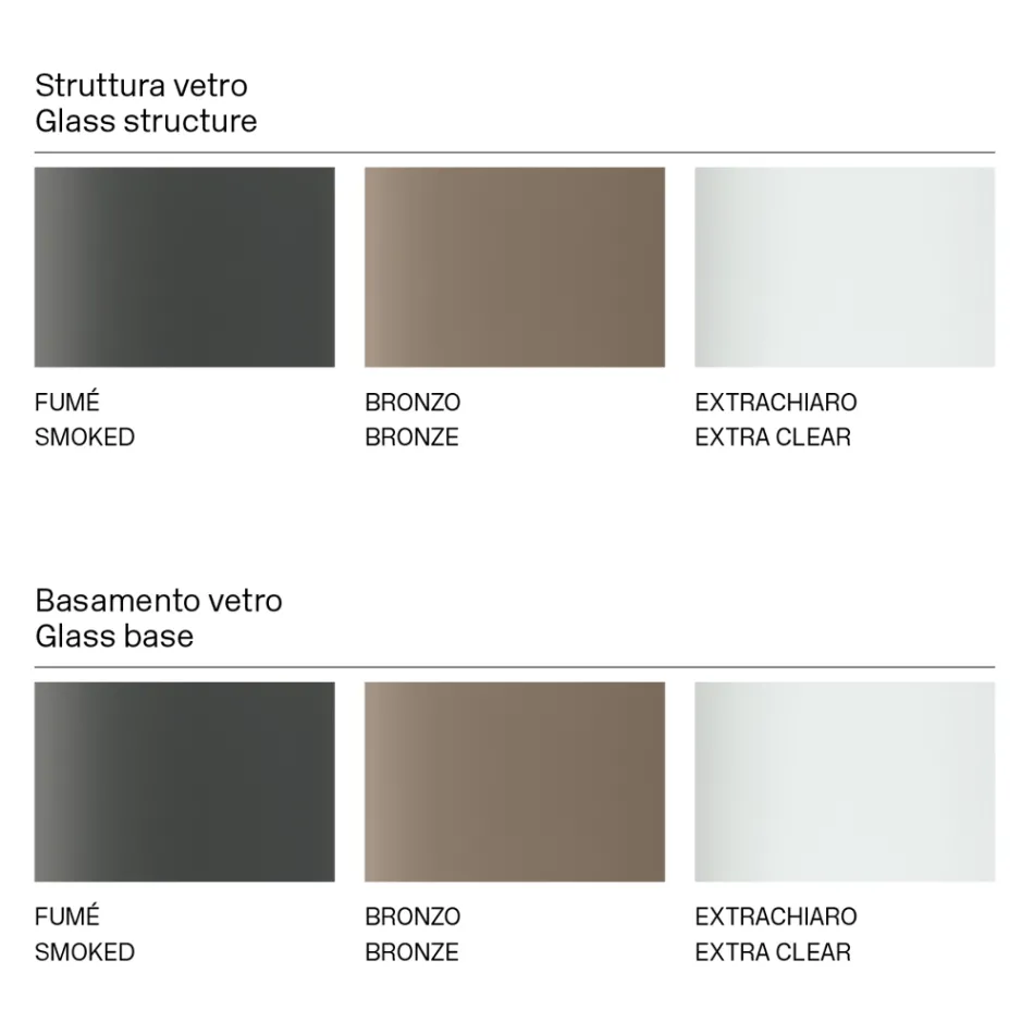 Tavolinë ngrënieje me majë katrore dhe bazë qelqi Made in Italy - Tiseo Viadurini