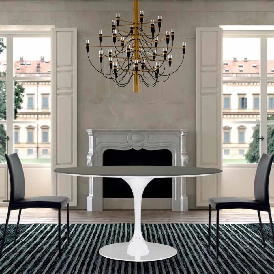 Tavolinë ngrënieje me majë të rrumbullakët në Fenix të cilësisë së lartë Made in Italy - Dollarë Viadurini