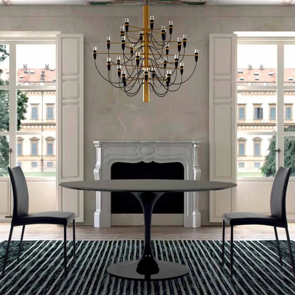 Tavolinë ngrënieje me majë të rrumbullakët në Fenix të cilësisë së lartë Made in Italy - Dollarë Viadurini