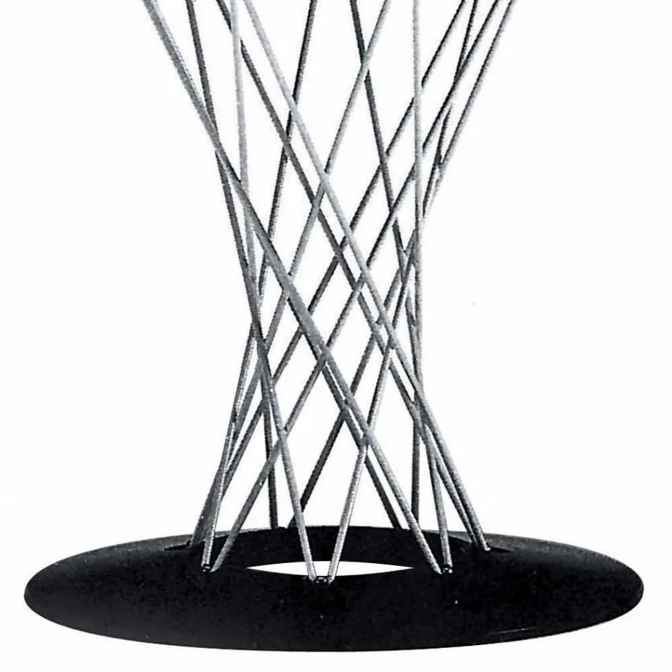 Tavolinë ngrënieje me top të rrumbullakët në petëzuar të zezë Prodhuar në Itali - Plaza Viadurini