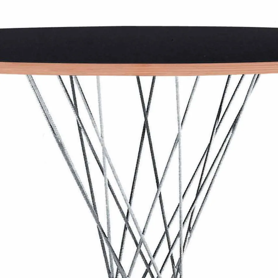 Tavolinë ngrënieje me top të rrumbullakët në petëzuar të zezë Prodhuar në Itali - Plaza Viadurini