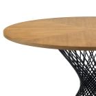 Tavolinë ngrënieje me majë të rrumbullakët në Mdf me rimeso lisi - Emmanuel Viadurini