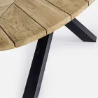 Tavolinë ngrënieje në natyrë me majë tik ovale, Homemotion - Selenia Viadurini