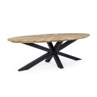 Tavolinë ngrënieje në natyrë me majë tik ovale, Homemotion - Selenia Viadurini
