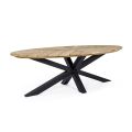 Tavolinë për darkë në natyrë me majë ovale në dru tik, Homemotion - Selenia