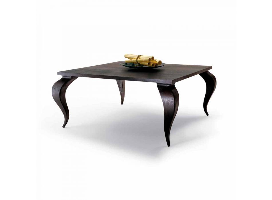 Tavolinë ngrënieje me dizajn luksoz në dru të ngurtë, e bërë në Itali, Filo Viadurini