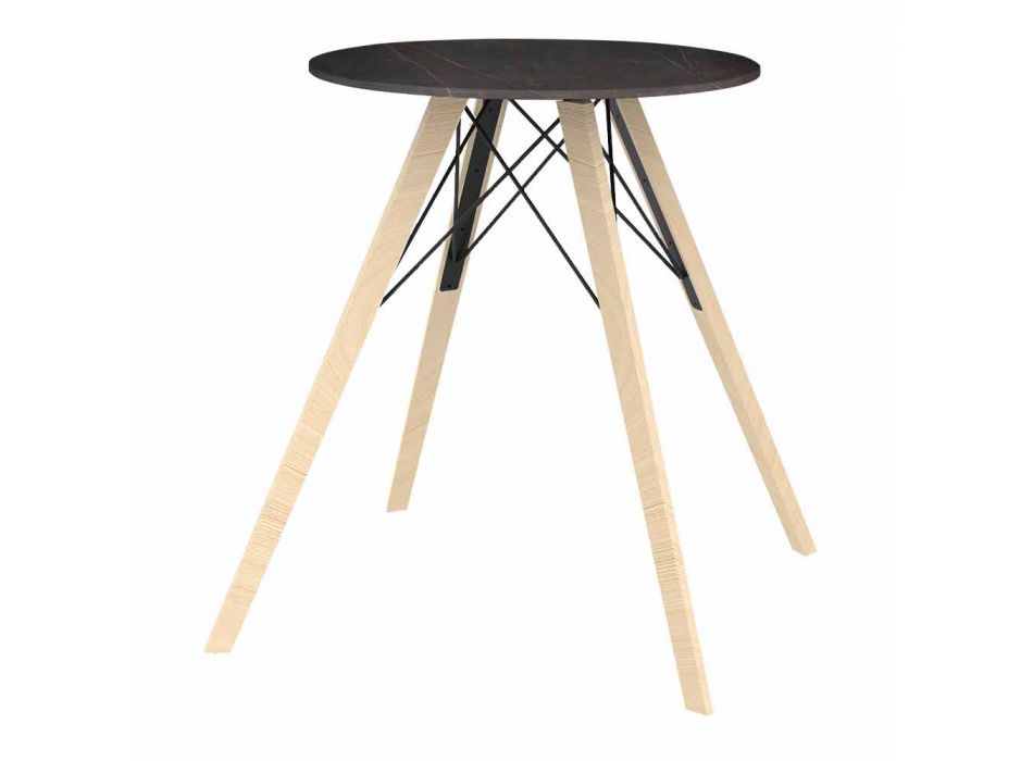 Dizajnoni tryezën e darkës në dru dhe sheshin Dekton 4 copë - Faz Wood nga Vondom Viadurini