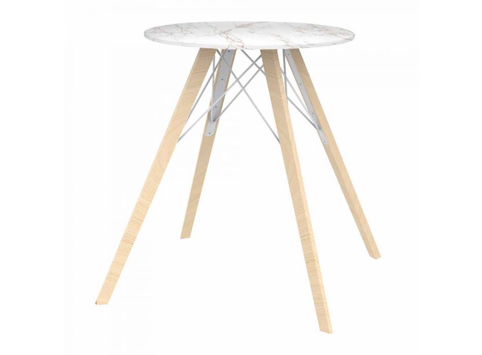 Dizajnoni tryezën e darkës në dru dhe sheshin Dekton 4 copë - Faz Wood nga Vondom Viadurini