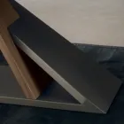 Dizajn Tavolinë Ngrënie me Sipër Metal në Arre Canaletto - Zorato Wood Viadurini