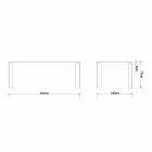 Dizajni tryezë ngrënieje në model natyral arre, L200xP100cm, Yvonne Viadurini