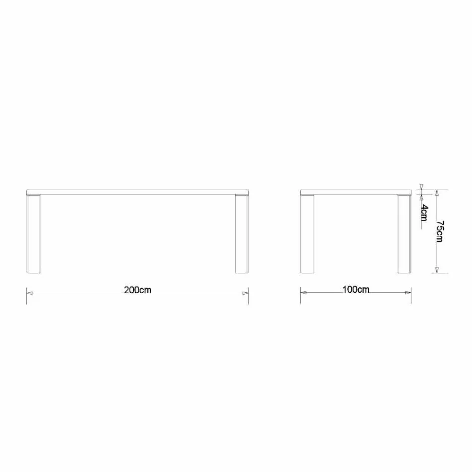 Dizajni tryezë ngrënieje në model natyral arre, L200xP100cm, Yvonne Viadurini