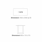 Tavolinë ngrënieje me dizajn modern 100x200 cm në Flora prej druri dhe metali Viadurini