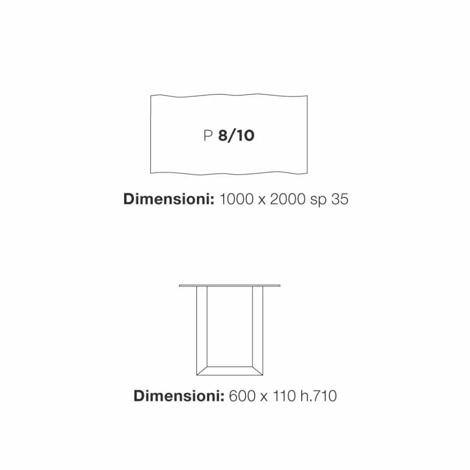 Tavolinë ngrënieje me dizajn modern 100x200 cm në Flora prej druri dhe metali Viadurini