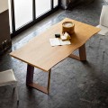 Tavolinë ngrënieje me stil modern, prej druri dhe metali Flora 100x200 cm