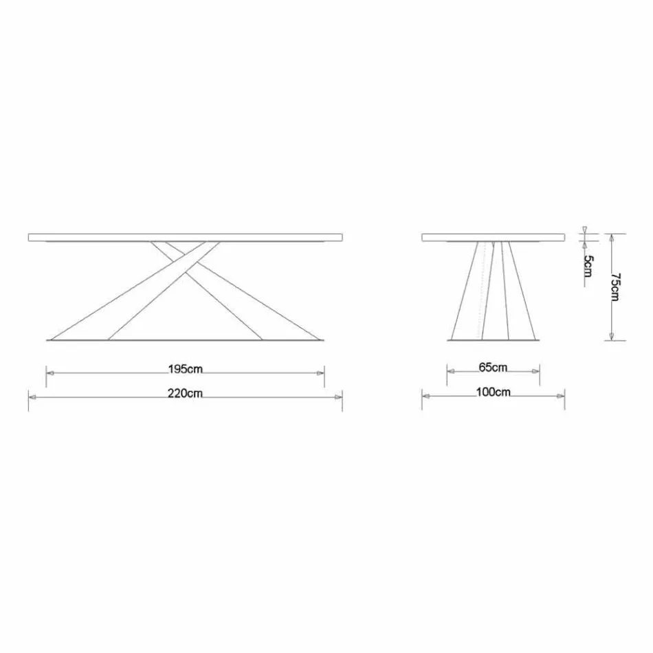 Tavolinë ngrënieje me dizajn modern me Elliot të bërë në Itali lisi i lisit Viadurini