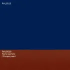 Tavolinë darke ovale me dizajn modern në MDF blu dhe bakër prodhuar në Itali - Oku Viadurini