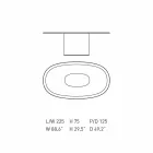 Tavolinë darke ovale me dizajn modern në MDF blu dhe bakër prodhuar në Itali - Oku Viadurini