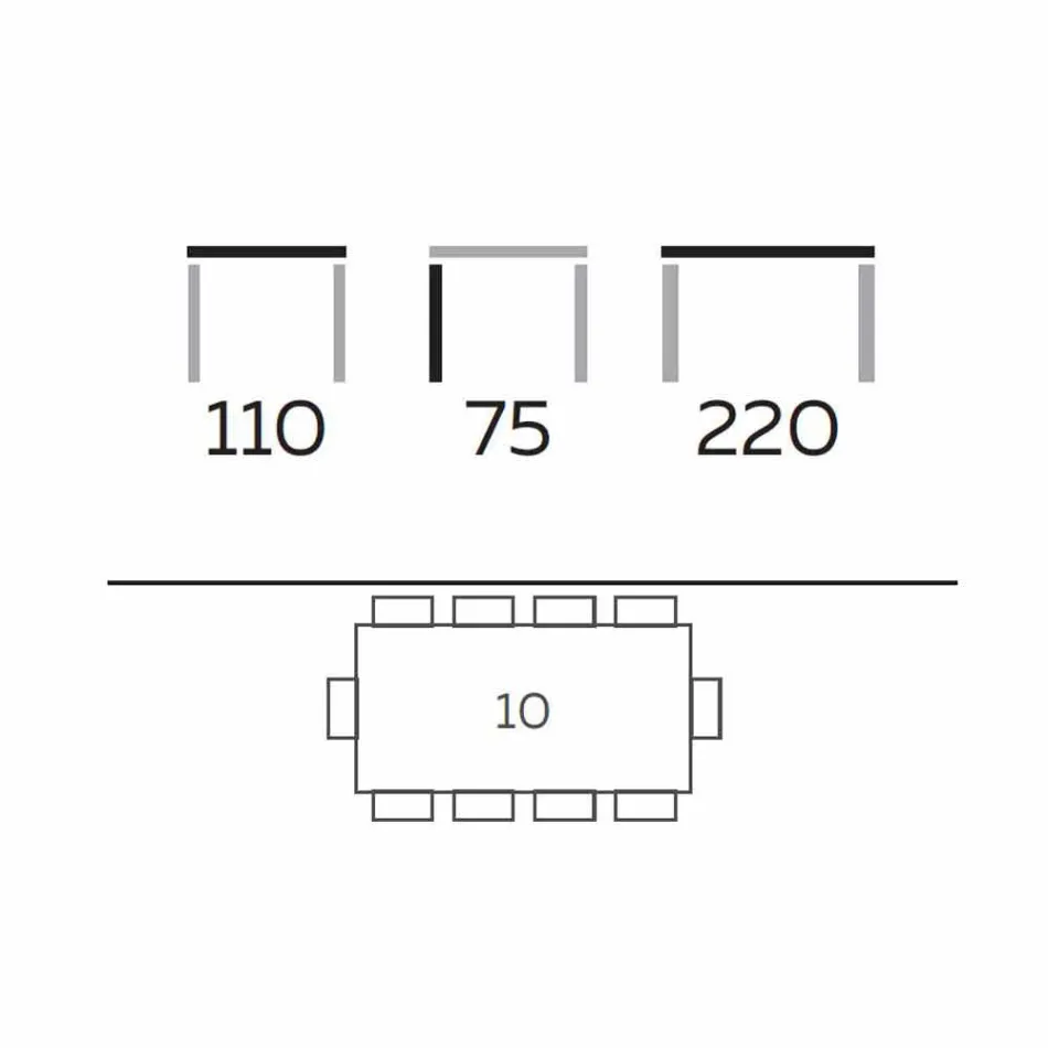 Dizajnoni tryezën e darkës në gotë të tymosur dhe hirit të vajosur prodhuar në Itali - Croma Viadurini