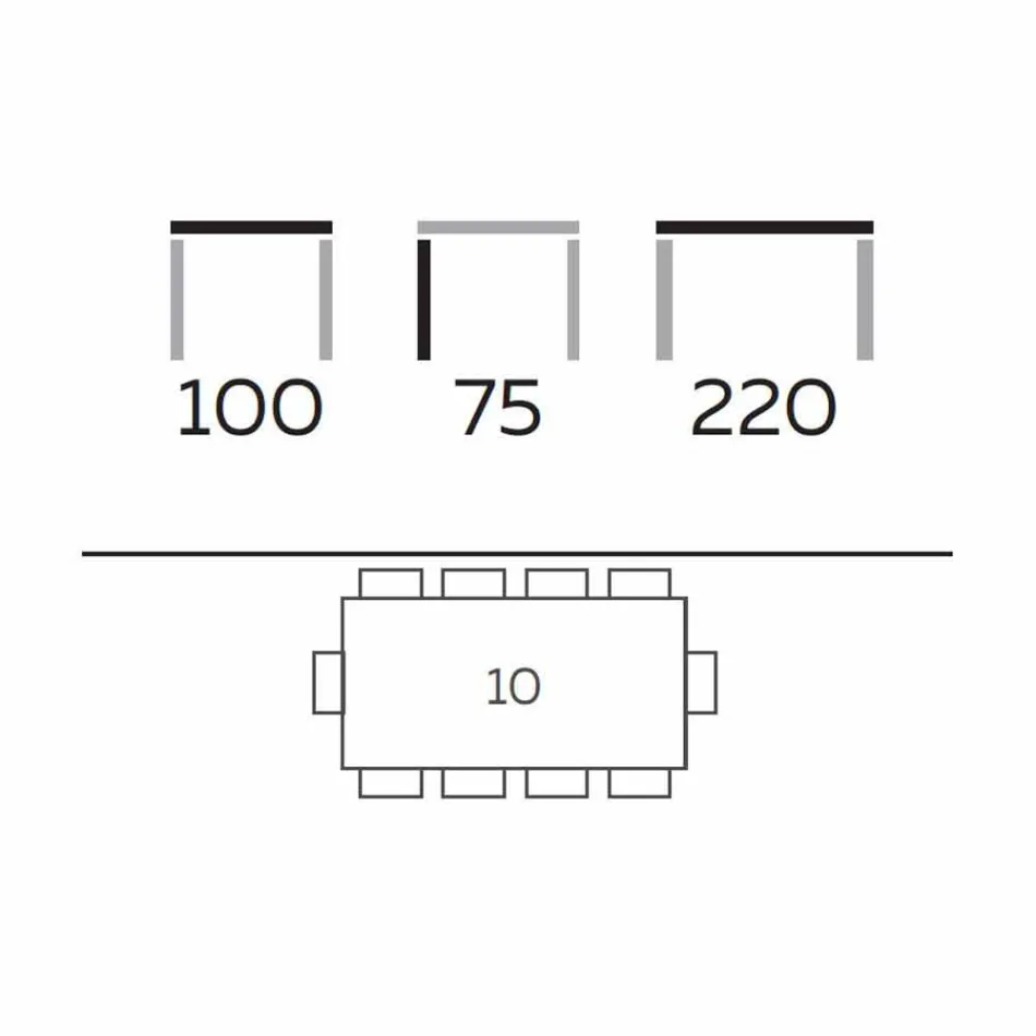 Dizajni Modern Tavolina për darkë në Gres dhe Ash Made in Italy - Charol Viadurini