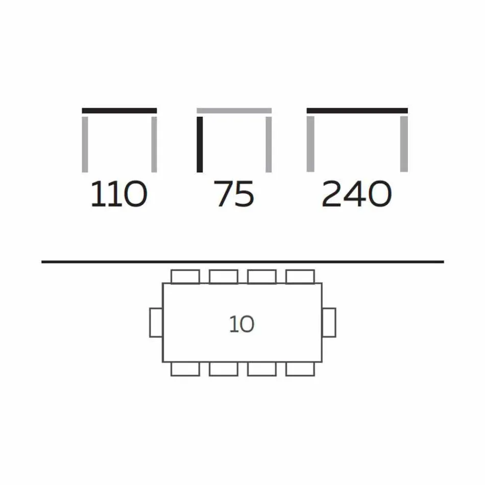 Dizajni Modern Tavolina për darkë në Gres dhe Ash Made in Italy - Charol Viadurini