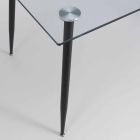 Tavolinë ngrënieje me dizajn modern në qelq të zbutur dhe metal të zi - Foulard Viadurini
